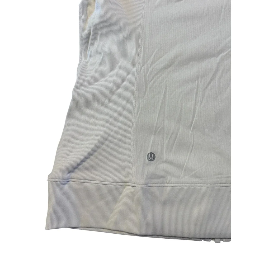 Lululemon Dance Studio Jacket White‎ Full Zip Hooded Cinched Sleeve Size 8